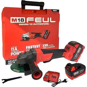 TANIASHOP Flex Smerigliatrice Angolare a Batteria M88 con 2 Batterie 5Ah - Flessibile Diametro Disco 115/125mm con Velocità Variabile 0-8500 RPM Motore Brushless con LED Indicatore Carica