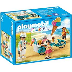 Playmobil Family Fun 9426 - Carretto dei Gelati con Venditore e Bicicletta, per Bambini dai 4 Anni