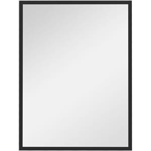 HOMCOM Specchio da Parete Rettangolare con Ganci, Specchio a Muro in Vetro e MDF, 60x80 cm, Nero