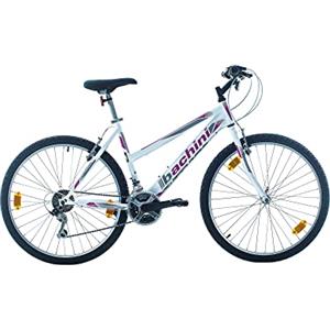 Multibrand Distribution Multibrand, PROBIKE 6th SENSE, 460mm, 26 pollici, Mountain Bike, 18 velocità, anteriore e posteriore Set parafango, per le donne, bianco-rosa (Bianco-Rosa, 18 pollici)