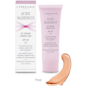 L'Erbolario Acido Ialuronico CC Cream Miele SPF 20 - Crema Viso Idratante e Colorata 50 ml