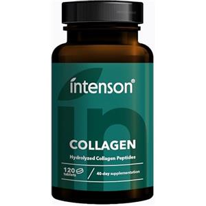 Intenson Collagen Tablets, 120 Compresse, Peptidi di Collagene Idrolizzato, Pelle Capelli e Unghie, Fornitura da 40 Giorni