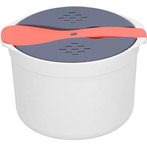 plplaaoo fornello per Riso a microonde a 2 Strati,Fornello a Vapore per Riso a microonde, pentole per microonde Resistenti alle Alte Temperature, fornello per Riso a microonde Domestico da 2 Litri