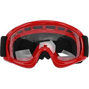 WOHPNLE Occhiali da Cross Per Bambini, Regolabili con Imbottitura in Spugna, Versatili, da Motocross e Equitazione, Portatili, Per Vari Tipi di Testa (Rosso)