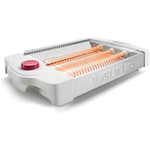 Taurus - Tostapane orizzontale Neptuno Plus | 900W | Superficie 24x20cm | 12 livelli di doratura | 3 resistenze al quarzo | Segnale acustico | Vassoio raccoglibriciole | Avvolgicavo