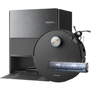 DREAME Aqua10 Ultra Roller Complete Robot Aspirapolvere, Autopulizia Rullo, Supera Ostacoli da 8cm, Auto-Svuotamento, Aspirazione 30.000 Pa, Evita Oltre 240 Oggetti, Controllo Vocale Intelligente,Nero