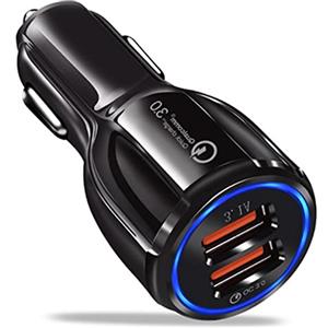 VS Caricatore USB da Auto 5V 6A Universale Quick Charge 3.0 Veloce Caricabatterie Alimentatore Presa 2 Porte Per Smartphone Tablet iOS Android