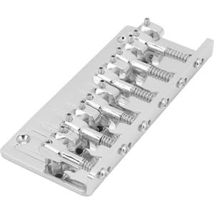 Srliya Ponte per Basso Elettrico a 6 Corde, Design con Retro Spesso, Base Multifunzionale in Fusione Resistente, per Esercitazione, in Lega di Zinco (Argento)