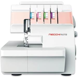 NECCHI N178 Macchina Tagliacuci con Differenziale, Taglia e Cuce anche per Principianti, con 3 e 4 fili 10 Punti di Cucito per Cucire Tutti i Tipi di Tessuti, Cucitura Professionale, Braccio libero