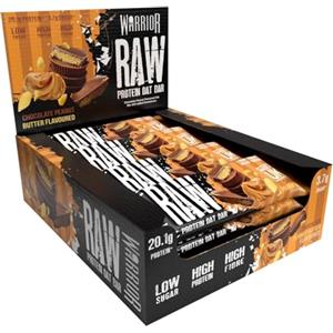 Warrior Raw Protein Flapjack - Barrette Proteiche ad Alto Contenuto di Fibre e Proteine, Basso Zucchero, Spuntino Energetico (Cioccolato e Burro di Arachidi)