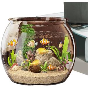 Generic Beta Fish Tank | Cilindro trasparente beta acquari, moderno contenitore per pesci acquatici per pesci ornamentali, casa, ufficio, tavolo o esposizione desktop