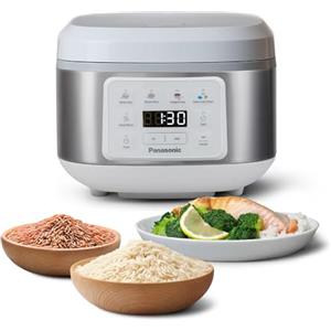 Panasonic SR-DA152WXE Cuociriso Automatica con Vapore, 1,5 litri (8 porzioni), Fuzzy Logic, Indicazione Livello Acqua, Senza BPA, Mantenimento in Caldo, Avvio Ritardato, Bianco