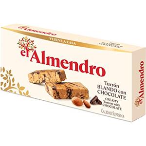 El Almendro, Torrone Morbido e Cioccolato, Torrone di Mandorle, Torrone Tradizionale con Miele e Mandorle Selezionate, Ricetta Tradizionale Dal 1880, 250 grammi
