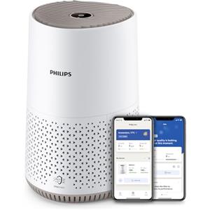 Philips Purificatore d'Aria Serie 600, Ultrasilenzioso ed Energeticamente Efficiente per Allergici, Filtro HEPA Rimuove il 99,97% delle Sostanze Inquinanti, per Ambienti fino a 44m², Bianco(AC0650/10)