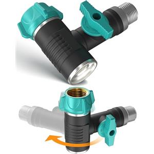 rainfactory sdoppiatore Rubinetto Giardino 1 Via 3/4 - connettore Tubo Giardino con Attacco Girevole 360° e valvola Indipendente - Adattatore Rubinetto per irrigazione e Giardino