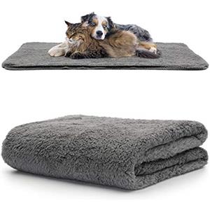 Snug Rug, Raffinata coperta per animali domestici in soffice pile Sherpa, morbida e calda, per cani e gatti, lavabile, per auto, divano, letto (medium, 120 x 88 cm, grigio ardesia)