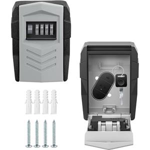 ViperSafe Cassaforte per Chiavi Esterno Professionale: Cassetta di Sicurezza a Muro in Metallo con Combinazione a 4 Cifre, Porta Chiavi Blindato per Casa, Airbnb e Ufficio - Grigio