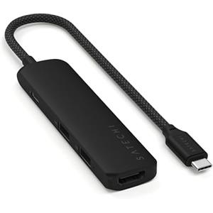 SATECHI Hub USB C 4 in 1 Slim Plus, Adattatore Multipuerto con Ricarica PD 100W, HDMI 4K@60Hz e 2 Porte USB-A Dati 10Gbps per MacBook Air & Pro, PC Portatile - Nero