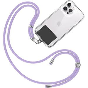 TBOC Cordino Catenella Laccio Strap Porta Cover [Lilla] con Toppa di Fissaggio [Nero] per Telefono Cellulare da Collo - Tracolla Catenina con cordini Accessori Telefoni Universale Laccetti