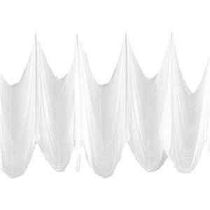 TheStriven 215 x 800 cm Panno Spaventoso Halloween Panno Raccapricciante di Halloween Panno Inquietante Halloween Garza inquietante di Halloween per Decorazioni di Halloween Giardino Esterno (Bianco)