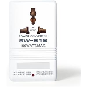 DewinLVD Adattatore convertitore di tensione, convertitore di voltaggio trasformatore bidirezionale adattatore universale da viaggio 220/240V a 110/120V spina U.S.G. S12(50W)