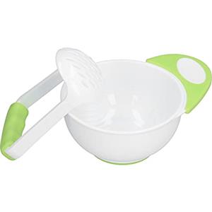 Generic Ciotola per Schiacciapatate, Schiacciapatate Bambini Set Lunga Antiscivolo Manico Purea di Frutta e Verdura con Asta Macinazione