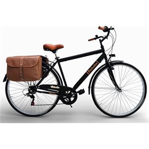 MADICKS Bicicletta Uomo 28 Passeggio Verde Vintage Velodia · Bici da Città con Cambio Shimano · Comoda e Robusta · Perfetta per Spostamenti Quotidiani Tempo Libero · Retrò Elegante (Borse Posteriori Marroni)