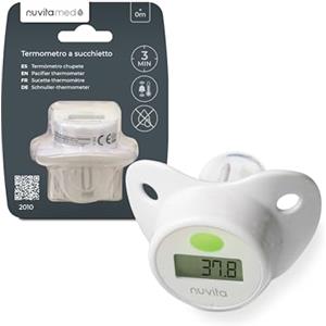 Nuvita 2010 Termometro a Succhietto per neonati - Facile misurazione della temperatura - Silicone resistente - Senza BPA - Marchio UE