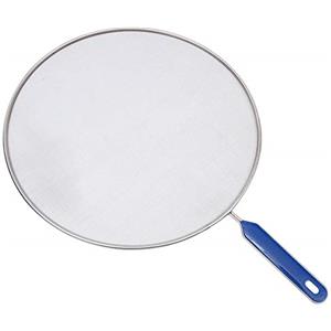 WEITING Schermo antischizzi per padella, in acciaio inox con manico in ABS, anti-schegge, a prova di grasso, per fermare quasi 100 spruzzi di olio caldo