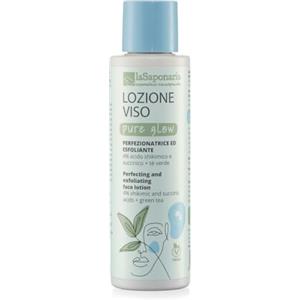 LASAPONARIA La Saponaria | Lozione viso Pure Glow, tonico esfoliante perfezionatore con 4% acido shikimico e succinico e estratto di tè verde, ideale per una pelle più liscia e luminosa. 150 ml