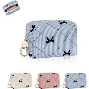 Playexen Mini Pochette Donna Trucchi Piccola Trousse da Borsetta Ragazza Beauty Case da Viaggio per Rossetti Organizer Borse da Cosmetic Portatile Portamonete per Amica Compleanno(Blu-farfalla)