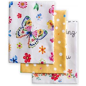 Maison d' Hermine Maison d'Hermine Happy Florals- 1 Sweety, set di 3 asciugamani da cucina in 100% cotone, morbidi assorbenti, asciugamani da bar, primavera/estate (50 cm x 70 cm)