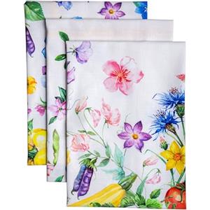 Maison d' Hermine Giverny, set di 3 strofinacci da cucina multiuso in 100% cotone, morbidi e assorbenti, strofinacci, asciugamani da bar, primavera/estate (50 cm x 70 cm)