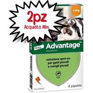 ELANCO ADVANTAGE SPOT ON GATTI 40 - 4 PIPETTE INFERIORE A 4 KG SCADENZA 05-2030 [PREZZO A CONFEZIONE - acquisto min. 2 confezioni]