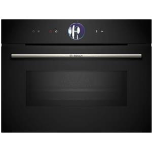 Bosch CMG7761B1 Serie 8 Smarter Forno compatto da incasso con funzione microonde, 45 x 60 cm, nero, Made in Germany, Pirolisi, Air Fry, anello di comando digitale, touch display, programmi automatici