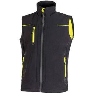 U-POWER Gilet Softshell Universe Black Carbon L - Impermeabile, Traspirante, Antivento con Fodera in Micro-Fleece