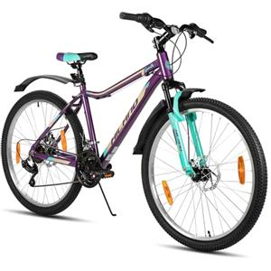 HH HILAND HILAND Mountain Bike Donna 27,5", Telaio in Alluminio, MTB 18 Velocità per Donna e Ragazza, Freni a Disco Doppi, Forcella Ammortizzata, Viola