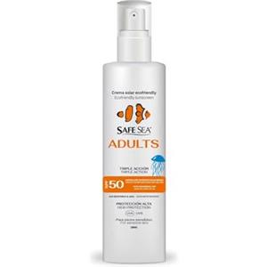 SAFE SEA - Spray solare contro le punture di meduse FPS 50 - Formula Vegana - Altamente Resistente all'Acqua - Alta Protezione solare per adulti - Ingredienti adatti per pelli sensibili - Formato 100