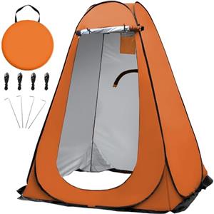 OUUTMEE Tenda da doccia pop up, portatile, da spiaggia, spogliatoio, UV/pioggia, riparo per la privacy, per esterni, escursionismo, spiaggia, picnic, pesca, 1,5 m × 1,9 m (arancione)