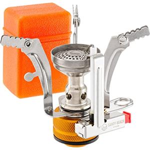 Sandy Beach Fornello da campeggio compatto - Fornello a gas portatile con bruciatore, fornello a gas portatile, piccolo fornello da campeggio, mini fornello a gas da campeggio