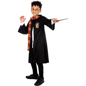 Harry Potter Costume | Mantello Gryffindor | Travestimento Bambino Hogwarts | Vestito da Magno per Bambini Nero 5-6 anni