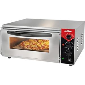 CROSSON Forno Elettrico per Pizza 19 Pollici,Forno Pizza Elettrico Professionale in Acciaio Inox Temperatura fino a 350℃ con Pietra,Timer 30 min per Hotel,Ristoranti,3000W