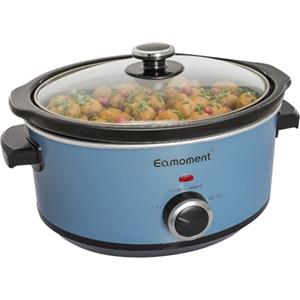 Eamoment 3,5 l | 200 W Slow Cooker con 3 livelli di riscaldamento e indicatore di potenza, lavabile in lavastoviglie e con maniglie, coperchio in vetro facile da pulire