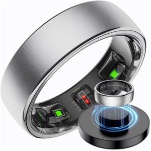 findtime Anello intelligente in acciaio inossidabile, anelli intelligenti per uomo e donna, 5 ATM impermeabile, anello fitness ring tracker Android iOS, anello fitness, tracker del sonno, cardiofrequenzimetro