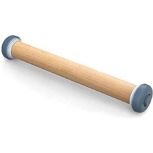 Joseph Joseph PrecisionPin - Mattarello in Legno di Faggio, Mattarello Regolabile con Precisione, Diversi Spessori, Accessori da Forno per Pizza, Biscotti, Pasta, Stabile e Durevole - Pastello