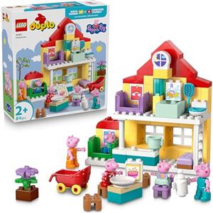 LEGO DUPLO Peppa Pig Villetta Familiare - Giocattolo Didattico per Motricità Fine - Giochi Montessori con 5 Personaggi e Accessori per Casa delle Bambole - Regalo per Bambine e Bambini da 2 Anni 10467