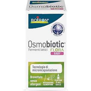 Osmobiotic Flora Baby - Integratore Alimentare con Fermenti Lattici per Neonato, Lattante e Bambino, Senza Glutine, Senza Lattosio, Senza Allergeni, Senza Aroma e Gusto - Flacone da 5 ml