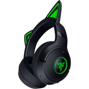 Razer Kraken Kitty V2 BT - Auricolare RGB Bluetooth senza fili con orecchie da gattino per giochi e streaming (325g, driver TriForce da 40mm, Bluetooth 5.2, microfono a cancellazione di rumore) Nero