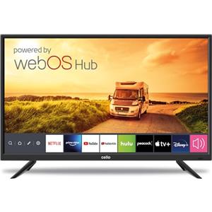 Cello Smart TV Traveller da 32 pollici a 12 Volt, prodotta in Gran Bretagna. WebOS ultraveloce, Bluetooth, Netflix, Prime Video, YouTube, DAZN. Camper, roulotte, camion.