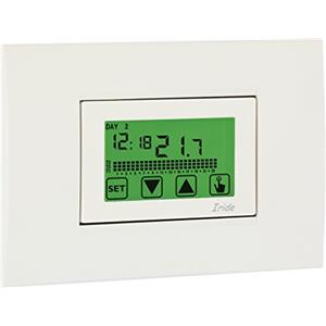 VEMER VE457800 IRIDE - Cronotermostato Digitale da Incasso, Display Touch Screen, Programmazione Settimanale, Alimentazione 230V, Bianco/Grigio Antracite